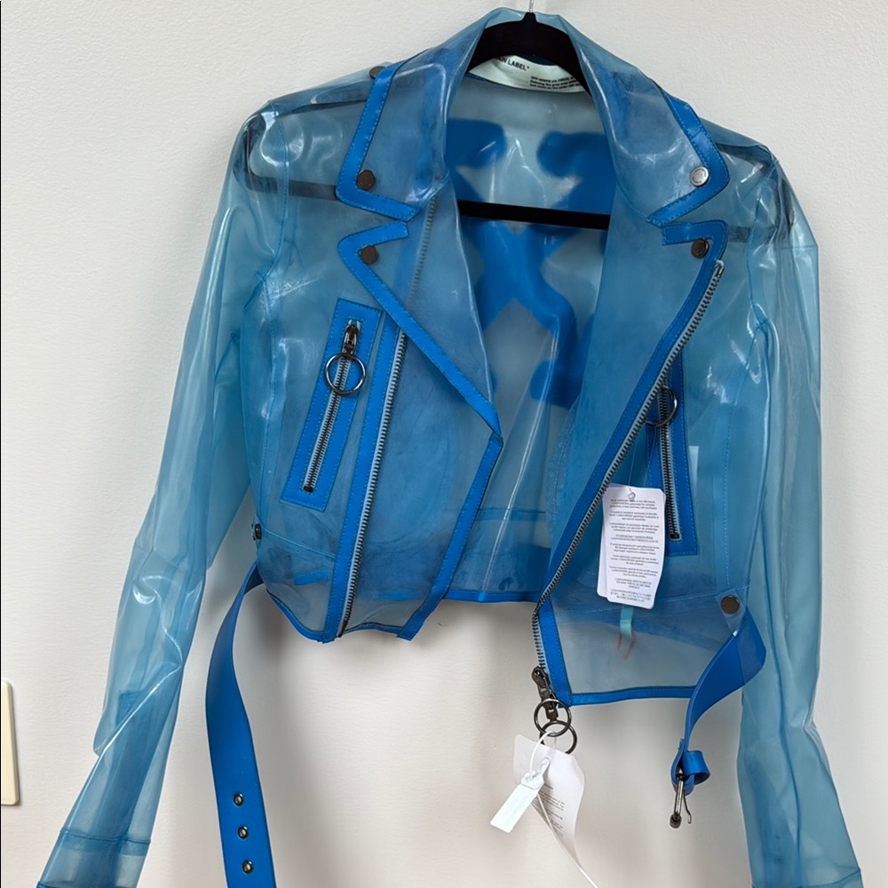 OFF WHITE Main Label Blue Transparent Women's Jacket